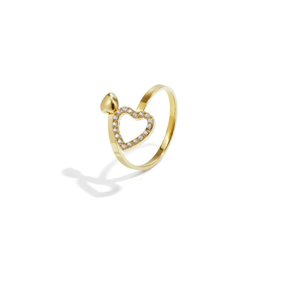 Dubbel hartjes ring