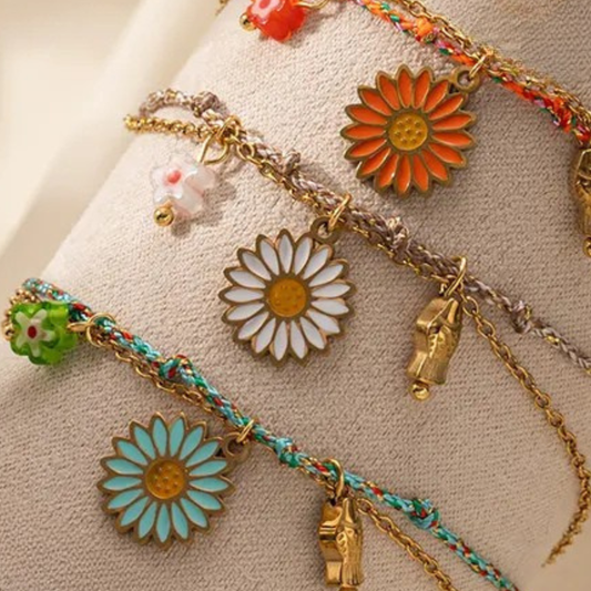 Zomer Bloem Armband Dubbel Bandje