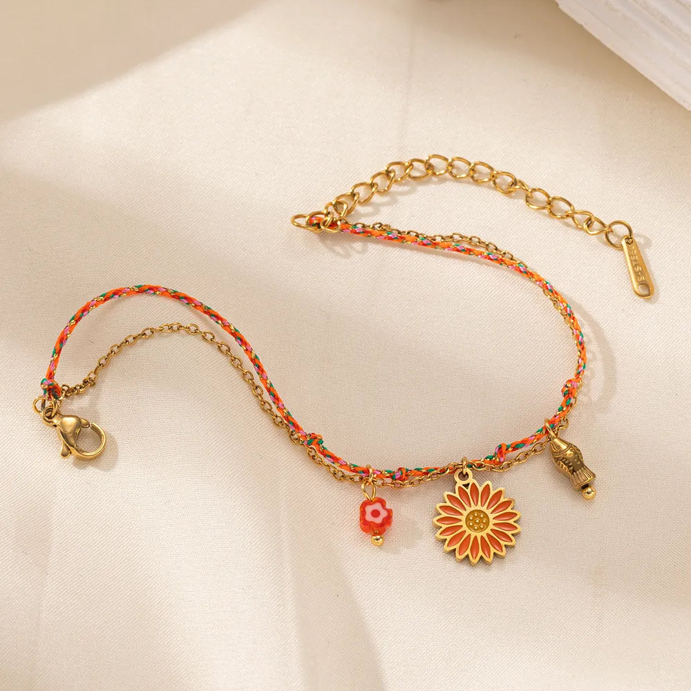 Zomer Bloem Armband Dubbel Bandje