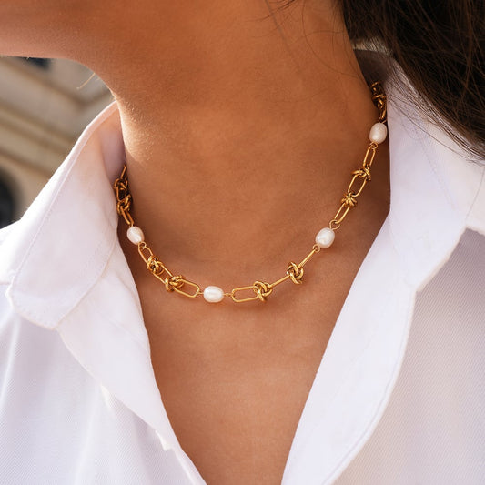 Schakelketting met parels set